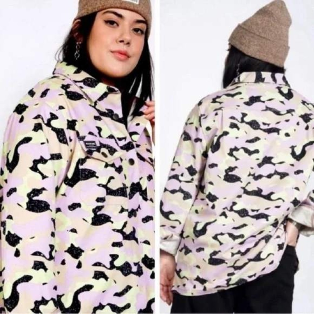 Wildfang The‎ Essential Shacket Purple Camouflage Size Medium